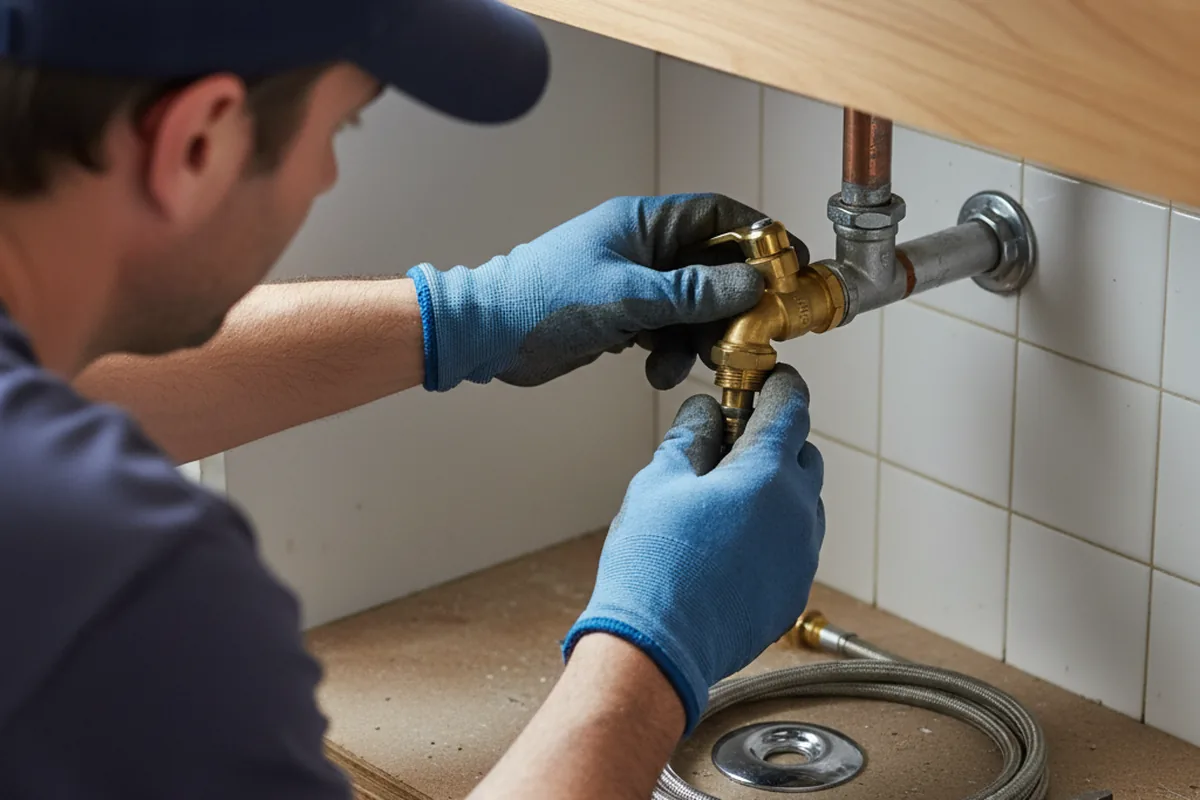 Shutoff valve and fitting work during Faucet and Fixture Repair in Spring